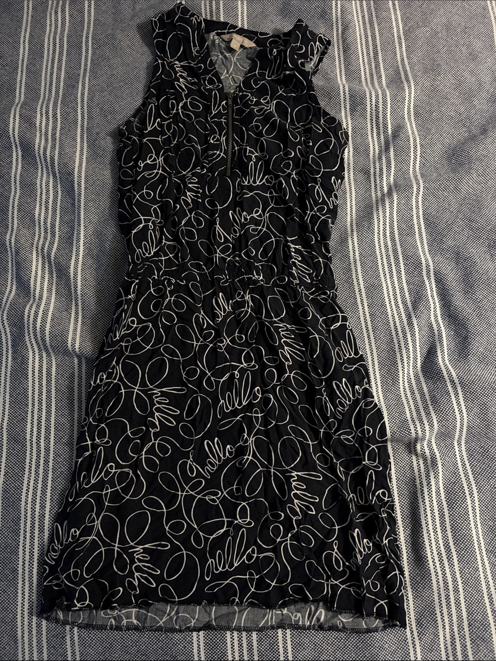 Banana Republic Navy Dress with White Script Print